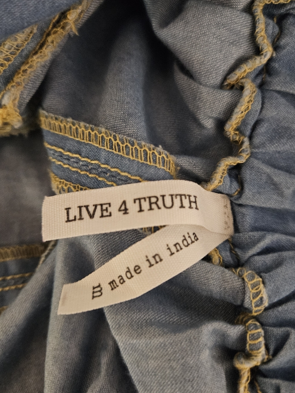Live 4 Truth Light Blue Denim Romper - Picture 4 of 5